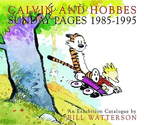 Paperback of Calvin and Hobbes Sunday Pages 1985-1995, Volume 14, featuring colorful comic strip illustrations by Andrews McMeel Publishing.