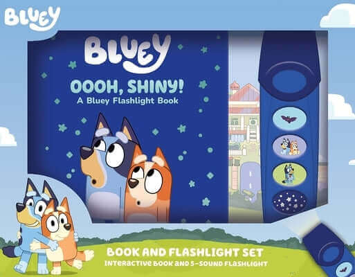Bluey: Oooh, Shiny! Book and 5-Sound Flashlight Set [With Battery] Other Pi Kids