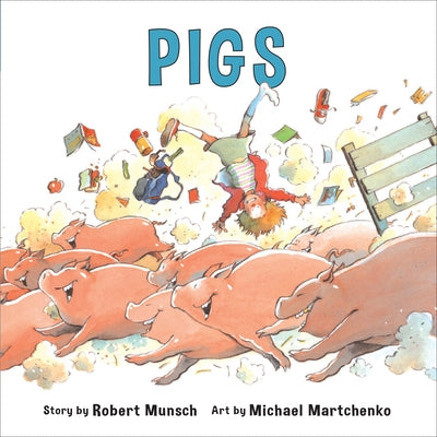 Miniature edition paperback of "Pigs" by Annick Press, showing the book cover with pig illustrations and title text.