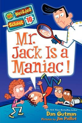 Cover of "Mr. Jack Is a Maniac!" paperback book by HarperCollins, featuring colorful cartoon illustrations.