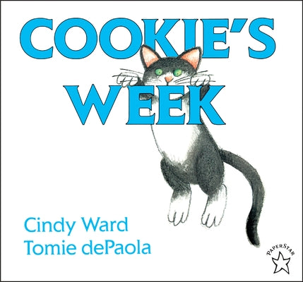 Paperback of Cookie's Week by Puffin Books featuring colorful illustrated cover with a cheerful dog and outdoor scene.