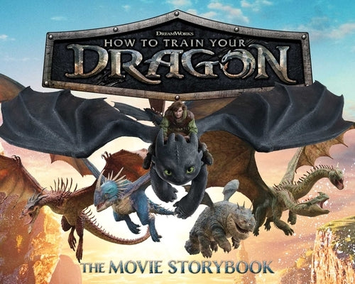 Paperback "How to Train Your Dragon" movie storybook by Simon Spotlight, featuring colorful dragon illustrations on the cover.