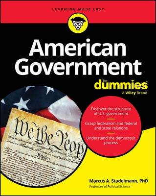 Paperback American Government for Dummies book with a blue cover and the title visible on the front.