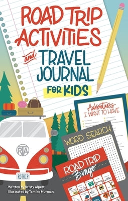 Paperback Road Trip Activities and Travel Journal for Kids by Happy Fox Books, featuring colorful pages and fun travel prompts.