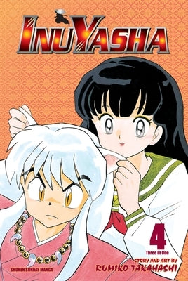 Paperback of Inuyasha Vizbig Edition, Vol. 4 manga by Viz Media, showing colorful cover with character artwork.