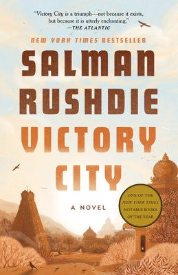 Paperback copy of Victory City novel by Random House Trade, showing the book cover with title and author details.