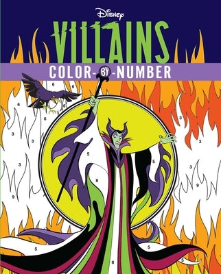 Disney Villains Color-By-Number paperback book by Thunder Bay Press featuring villain-themed illustrations to color.