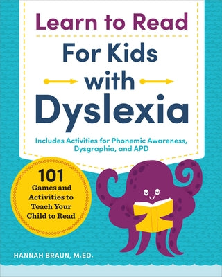 Paperback book titled "Learn to Read for Kids with Dyslexia" by Callisto Kids, featuring colorful cover with educational illustrations.