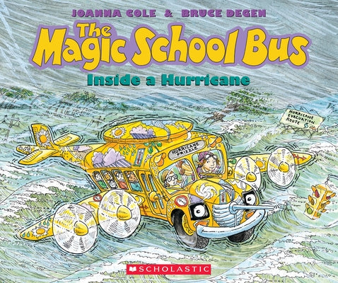 Paperback of The Magic School Bus Inside a Hurricane by Scholastic Press showing the book cover with colorful hurricane illustration.