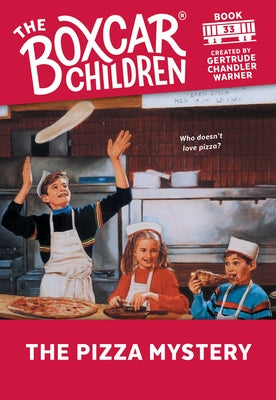 Paperback copy of The Pizza Mystery by Random House Books for Young Readers, showing the book cover with colorful illustrations.