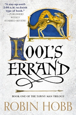 Paperback copy of Fool's Errand, Book One of the Tawny Man Trilogy by Del Rey Books, featuring a cover with fantasy artwork.
