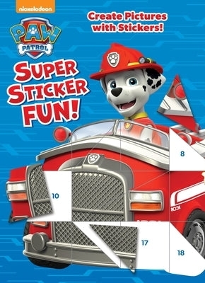 Paw Patrol Super Sticker Fun! paperback book by Golden Books featuring colorful stickers and characters from the Paw Patrol series.