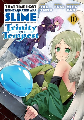 Paperback manga titled "That Time I Got Reincarnated as a Slime: Trinity in Tempest" volume 10 by Kodansha Comics, featuring cover art.