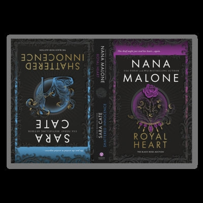 Paperback of Shattered Innocence & Royal Heart Deluxe Edition by Sourcebooks Casablanca, showing the book cover with artwork.