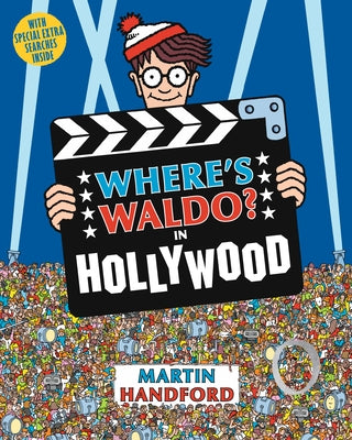 Paperback Where's Waldo? in Hollywood activity book featuring hidden object puzzles, spot-the-difference games, and vibrant illustrations.