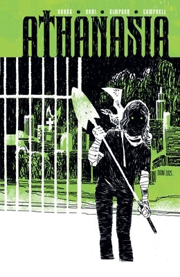 Paperback copy of Athanasia comic book by Vault Comics, featuring vibrant cover artwork and detailed illustrations.