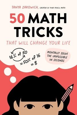 Paperback book titled "50 Math Tricks That Will Change Your Life" by Page Street Publishing, featuring colorful cover design.