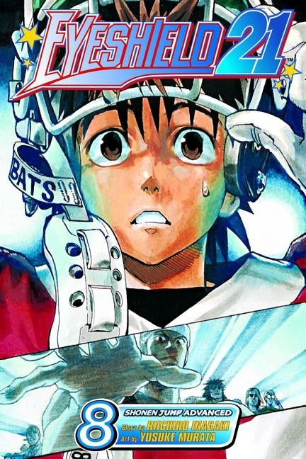 Paperback of Eyeshield 21, Vol. 8 manga by Viz Media showing the front cover with colorful anime-style artwork.