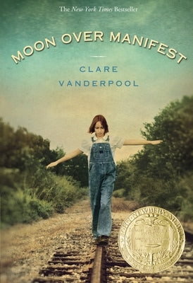Paperback of Moon Over Manifest by Yearling Books, featuring a cover with a moonlit scene and vintage-style artwork.