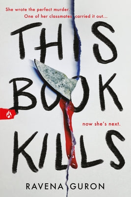 Paperback copy of "This Book Kills" by Sourcebooks Fire, showing the book cover with dark and intense design elements.