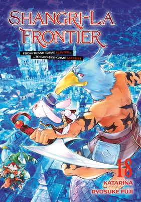 Paperback of Shangri-La Frontier 18 manga by Kodansha Comics showing colorful cover art and title text.