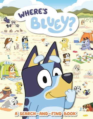 Paperback "Where's Bluey?" search-and-find book by Penguin Young Readers Licenses, featuring colorful Bluey illustrations for kids.
