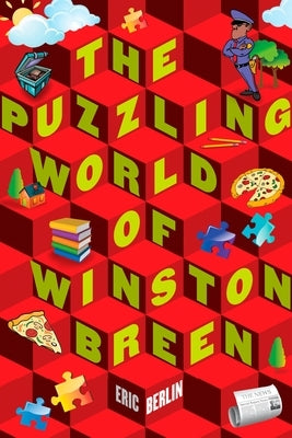 Paperback copy of "The Puzzling World of Winston Breen" by Penguin Young Readers Group, showing the book cover with colorful puzzle imagery.