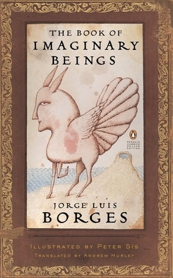 Paperback copy of The Book of Imaginary Beings by Penguin Classics, featuring detailed cover art and title text.
