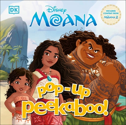 Pop-Up Peekaboo! Disney Moana board book by DK Publishing featuring colorful Moana characters and interactive pop-up pages.