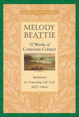 Paperback book titled "52 Weeks of Conscious Contact" by Hazelden Publishing with a cover featuring a peaceful, meditative design.