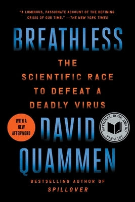 Paperback of "Breathless: The Scientific Race to Defeat a Deadly Virus" by Simon & Schuster featuring the book cover art.