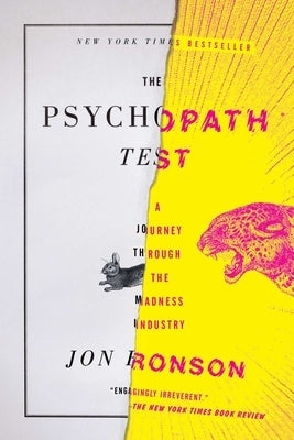 Paperback of The Psychopath Test by Riverhead Books, showing the book cover with title and author on a white background.