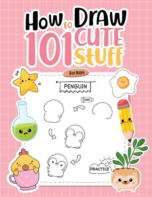Paperback drawing guide book by Umt Designs featuring step-by-step instructions for animals, gifts, mushroom, spaceship, and more.