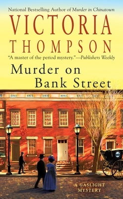 Mass market paperback of Murder on Bank Street: A Gaslight Mystery by Berkley Books, showing the book cover with title and author.