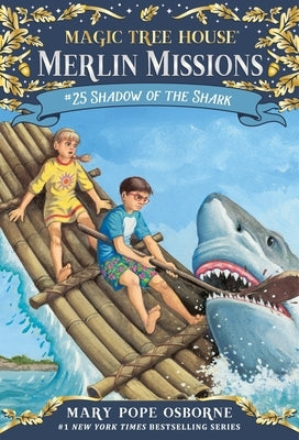 Paperback of Shadow of the Shark by Random House Books for Young Readers, showing the book cover with a shark illustration.