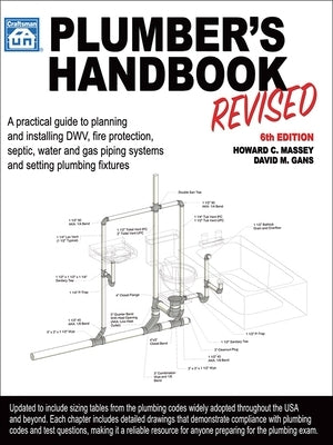 Paperback plumber's handbook by Craftsman Book Company, revised 6th edition, showing detailed plumbing diagrams and technical info.