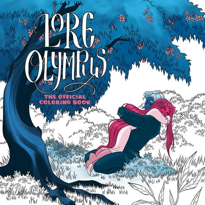Paperback Lore Olympus: The Official Coloring Book with vibrant illustrations of mythological scenes and characters for coloring.