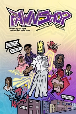 Paperback book titled "Pawnshop" by 100 Block Futures with a colorful cover design.