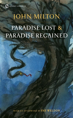 Mass market paperbound editions of John Milton's Paradise Lost and Paradise Regained by Signet Book, with classic cover art visible.