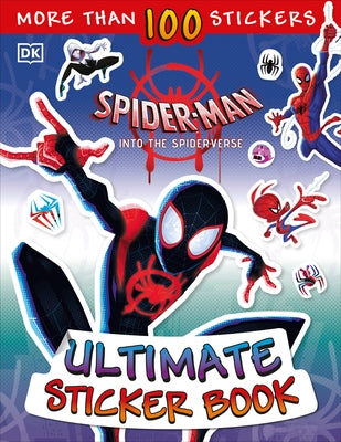 Paperback Spider-Man sticker book from DK Publishing featuring colorful Marvel Spider-Verse characters and vibrant illustrations.