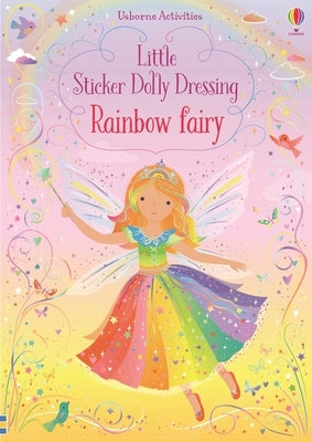 Paperback Little Sticker Dolly Dressing Rainbow Fairy book by Usborne Books with colorful fairy stickers and dressing activities.