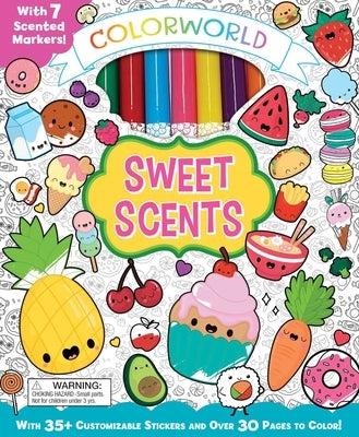 Colorworld Sweet Scents coloring book by Silver Dolphin Books featuring customizable stickers and over 30 colorful pages to color.