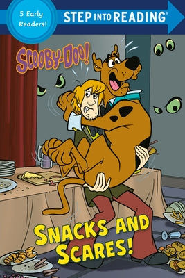 Paperback book titled "Snacks and Scares!," featuring Scooby-Doo, from Random House Books for Young Readers, with colorful cover art.