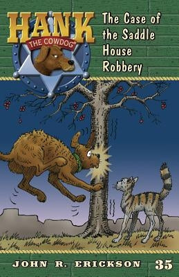 Paperback copy of The Case of the Saddle House Robbery by Maverick Books, showing the book cover with title and illustrations.