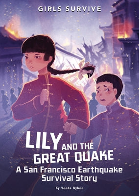 Paperback of Lily and the Great Quake by Stone Arch Books showing the book cover with illustrations of San Francisco during an earthquake.