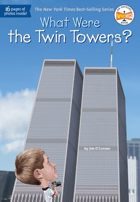 Paperback book titled "What Were the Twin Towers?" from Penguin Young Readers Group, with a cover illustration of the Twin Towers.