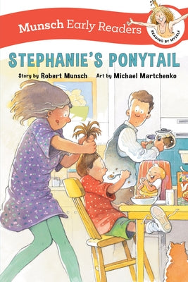 Paperback of Stephanie's Ponytail early reader book by Annick Press with colorful cover art featuring a girl with a ponytail.