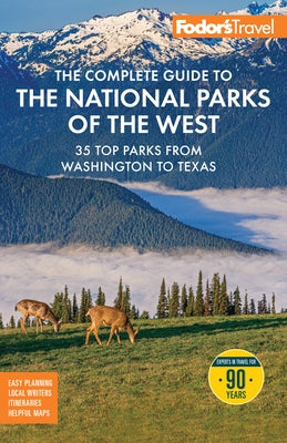 Paperback copy of Fodor's The Complete Guide to the National Parks of the West by Fodor's Travel Publications, featuring scenic road trip maps.