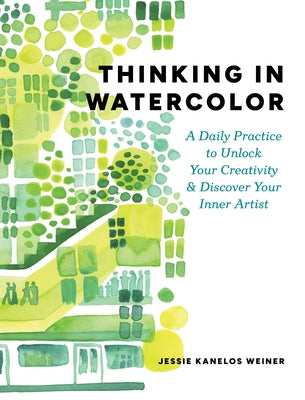 Paperback book titled "Thinking in Watercolor" by Artisan Publishers, showing a watercolor art cover with vibrant brushstrokes.