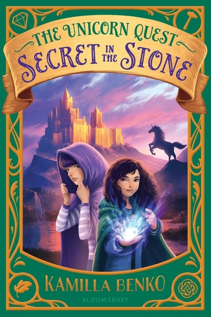 Paperback of "Secret in the Stone" by Bloomsbury Publishing, featuring the book cover with mystical stone imagery.